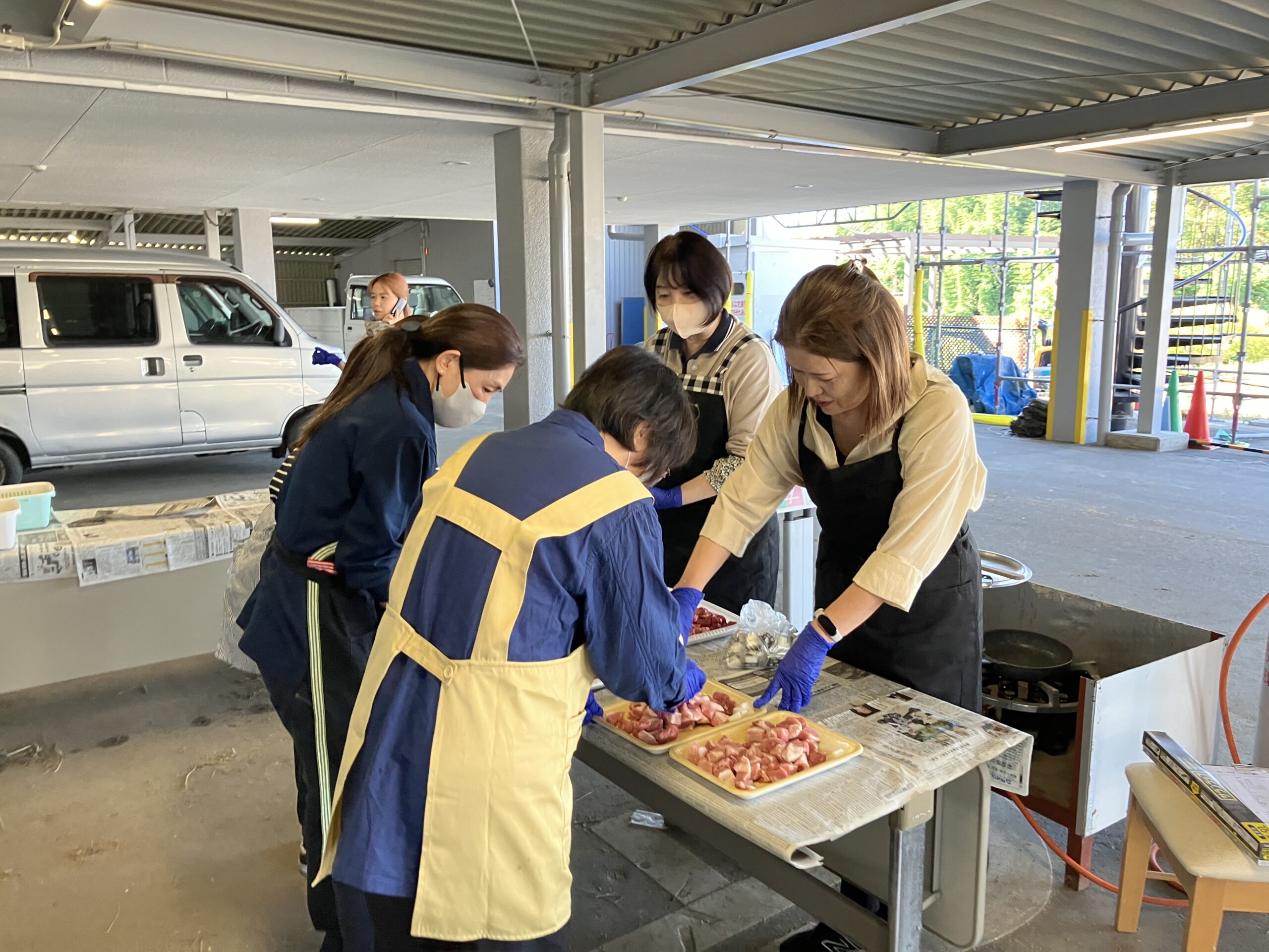 収穫祭のカレー予行、試食会