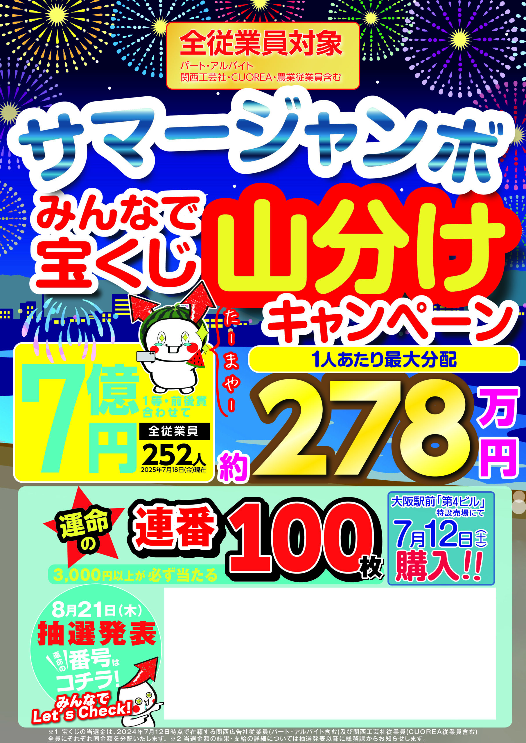 サマージャンボ宝くじ購入